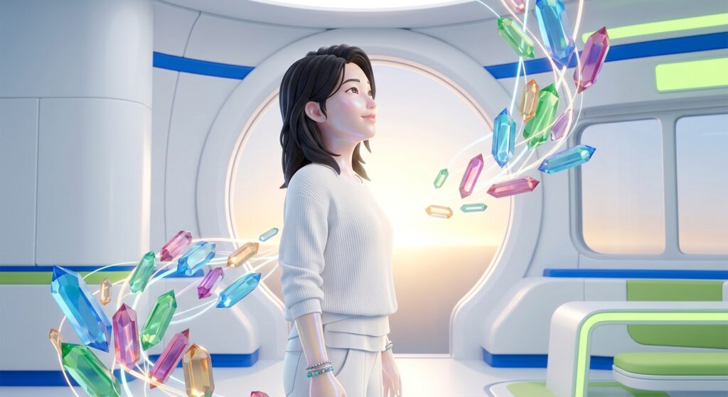 새로운 시작과 회복을 상징하는 밝은 3D 이미지
