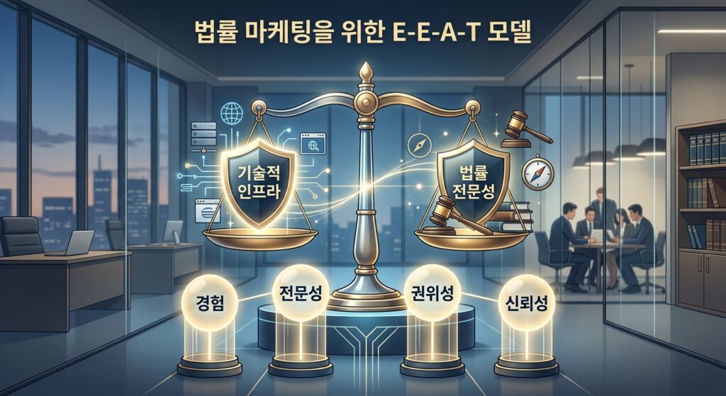 법률 마케팅의 3대 요소인 전문성, 권위성, 신뢰성이 디지털상에서 구현되는 모델